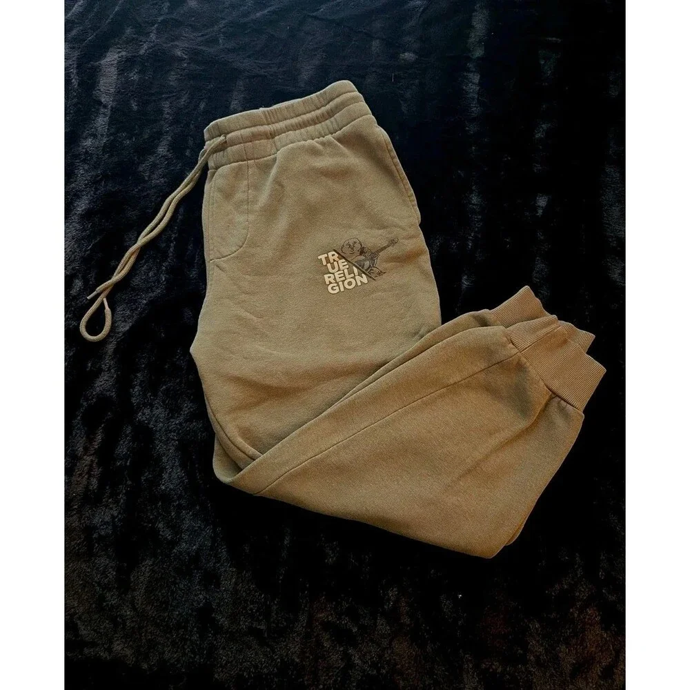 True Religion Buddha Logo Men’s Kalamata Old School Jogger Large Back Pocket EUC